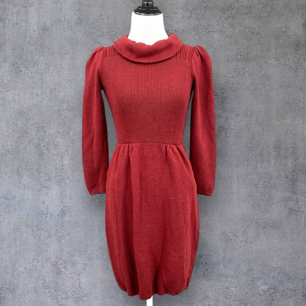 Vintage St. John I.magnin Dress Crimson Red Santana Knit Cowl Neck Women’s Sm Md